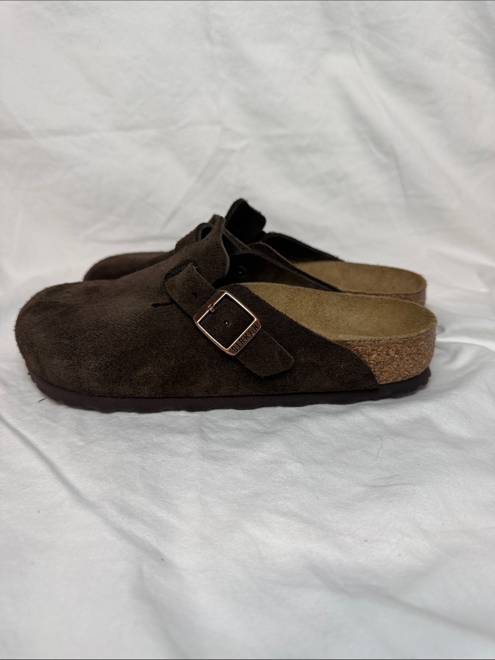 Women’s Birkenstock Suede Slip-On Clog in Dark Brown - Picture 3 of 4